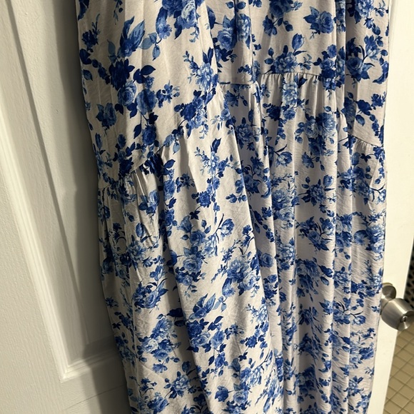 Pinkblush Blue Floral Square Neck Maternity Dress M - Picture 4 of 9